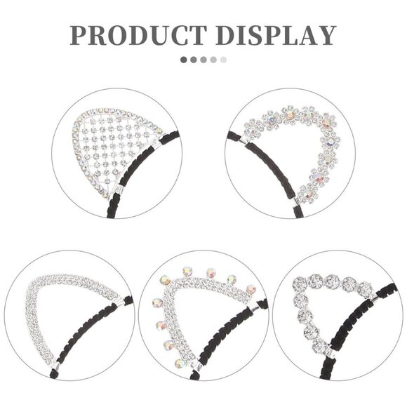 5Pcs Rhinestone Cat Ears Headband Cute Party Costume Daily Wear Accessory main image 4